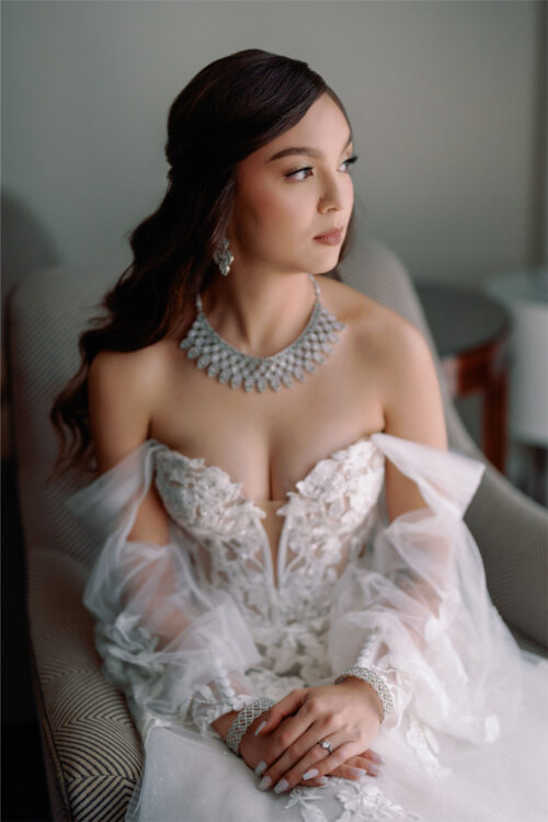 American Bride waiting for the moment